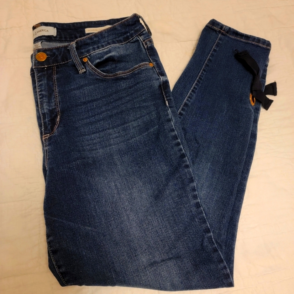 Vintage America,  Wonderland Skinny, cropped jeans with ankle detail